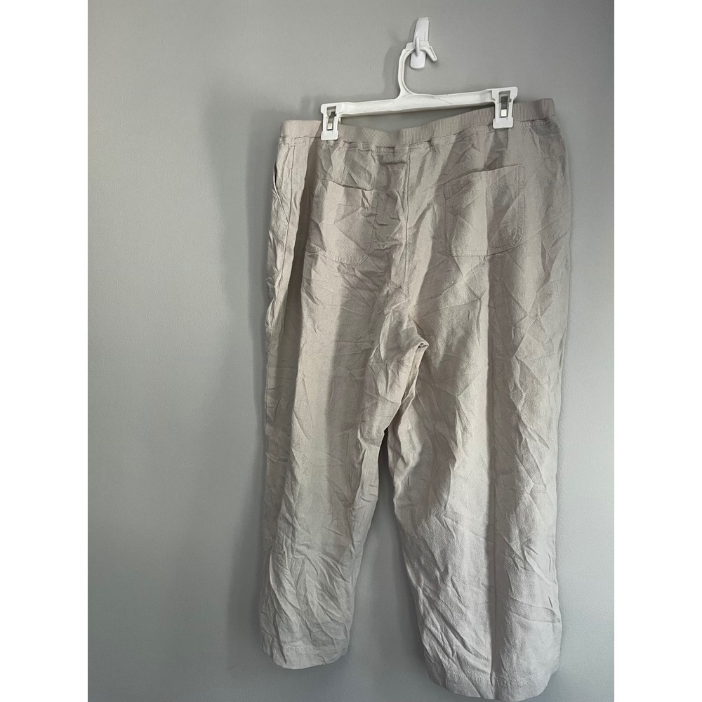 J. Jill Pure Linen Cropped Pants Sea Salt Beige Petite Large LP NWT 062072 - Picture 4 of 15